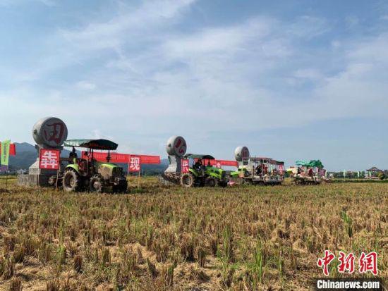 　　7月30日，2020年湖南省水稻生产全程机械化技术推广“田间日”活动在安仁县举行。　鲁毅 摄